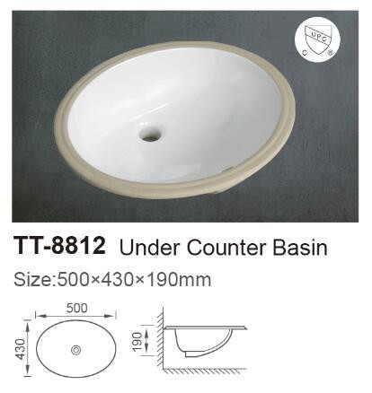 oval under counter wash basin