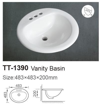 white round countertop basin